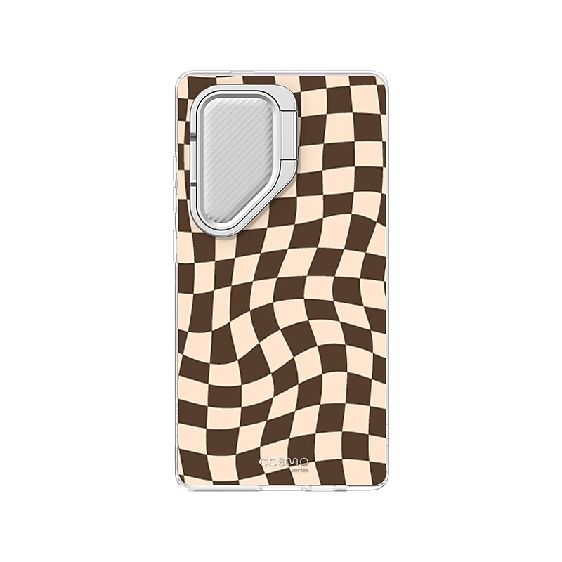 i-Blason Cosmo Cute Brown Checkers Case for Samsung Galaxy S24 Ultra, Shock-Absorbing image 1