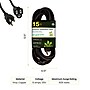 GoGreen Power 15' Indoor/Outdoor Extension Cord, 16 AWG, Black (GG-13715BK)~#|#~ABB3546A-AE09-48FB-8E8B441539232109_sc7