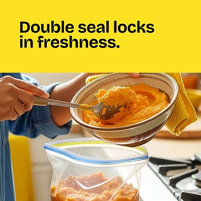 Glad Double Zipper Sandwich Bag, 50 Bags/Box (57263) | Staples