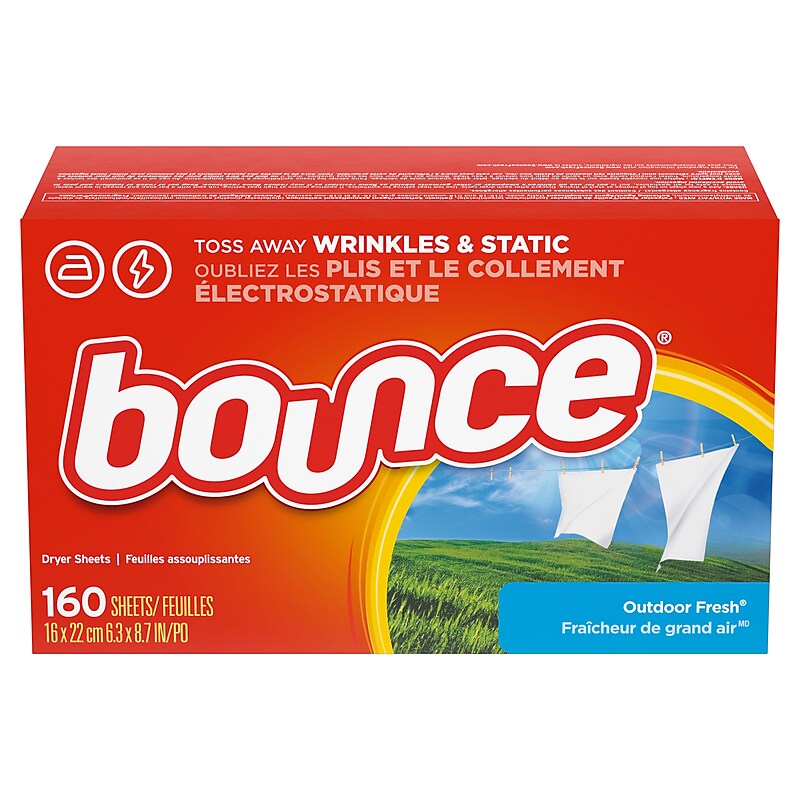 Bounce Dryer Sheets, Outdoor Fresh, 160/Sheets (80168) image 1