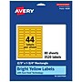 Avery Rectangle Laser/Inkjet Multipurpose Labels, 2/3" x 1-3/4", Bright Yellow (3520/Box)~#|#~ABC56334-1A31-4E08-8BD4F4E9AC39DCE5_sc7
