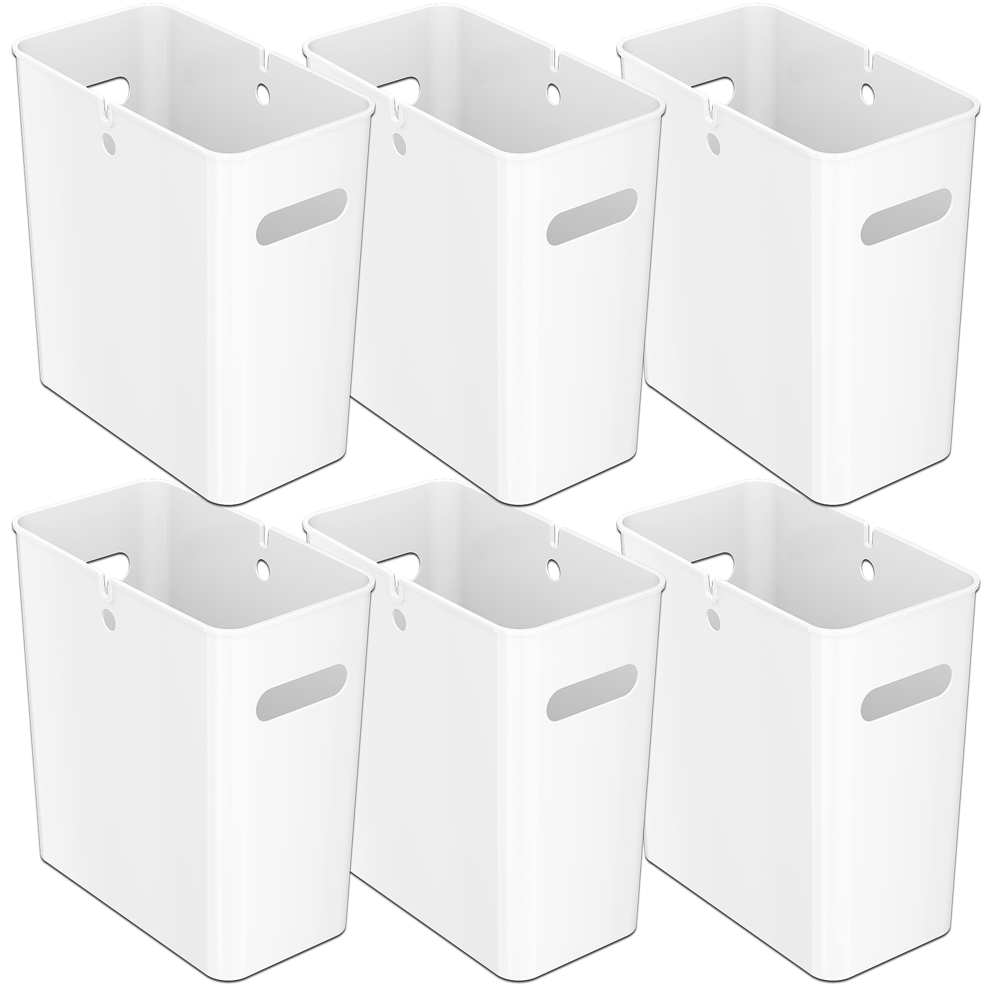 iTouchless SlimGiant Polypropylene Trash Can with no Lid, Polar White, 4.2 gal., 6/Pack (SG102Wx6) Sansujyuku sansujyuku.com