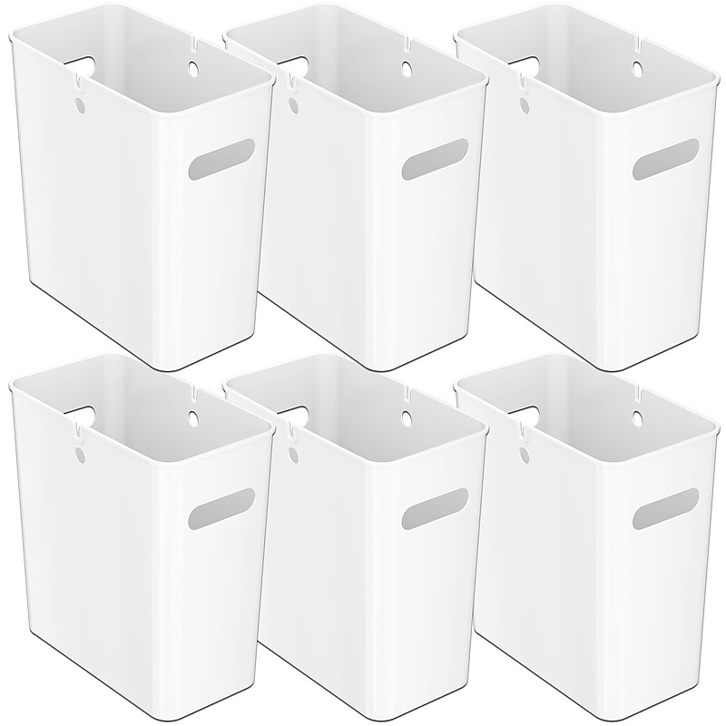 iTouchless SlimGiant Polypropylene Trash Can with no Lid, Polar White, 4.2 gal., 6/Pack (SG102Wx6) image 1