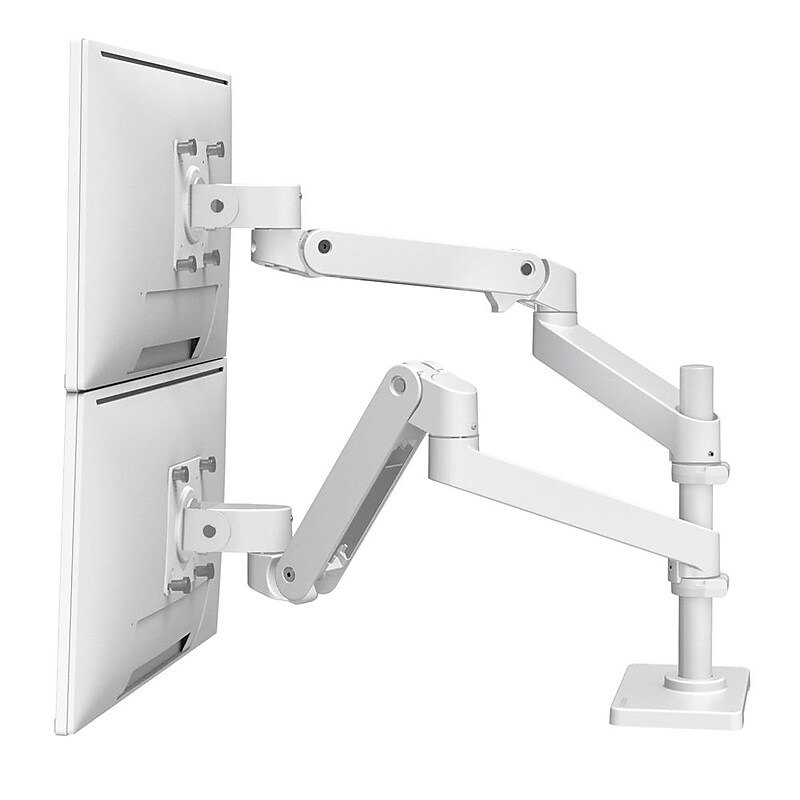 Ergotron LX Pro Adjustable Dual Stacking Arms , Up to 24" Monitor, White (45-690-290) image 1