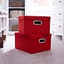 Household Essentials Medium Stackable Folding Fabric Storage Bin, 8" x 13"x 15", 27 Qt., Red, 2/Pack (706-1)~#|#~ABCE985D-4AA7-4667-9092DB04A555B6FF_sc7