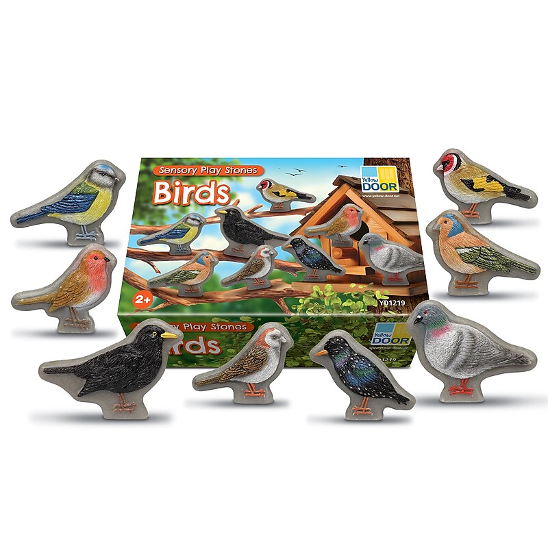 Yellow Door Sensory Play Stones, Birds, Multicolored, 8 Pieces/Set (YUS1219) image 1
