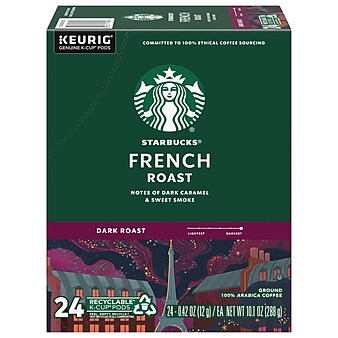 Starbucks French Roast Coffee, Keurig® K-Cup® Pods, Dark Roast, 24/Box (9737)