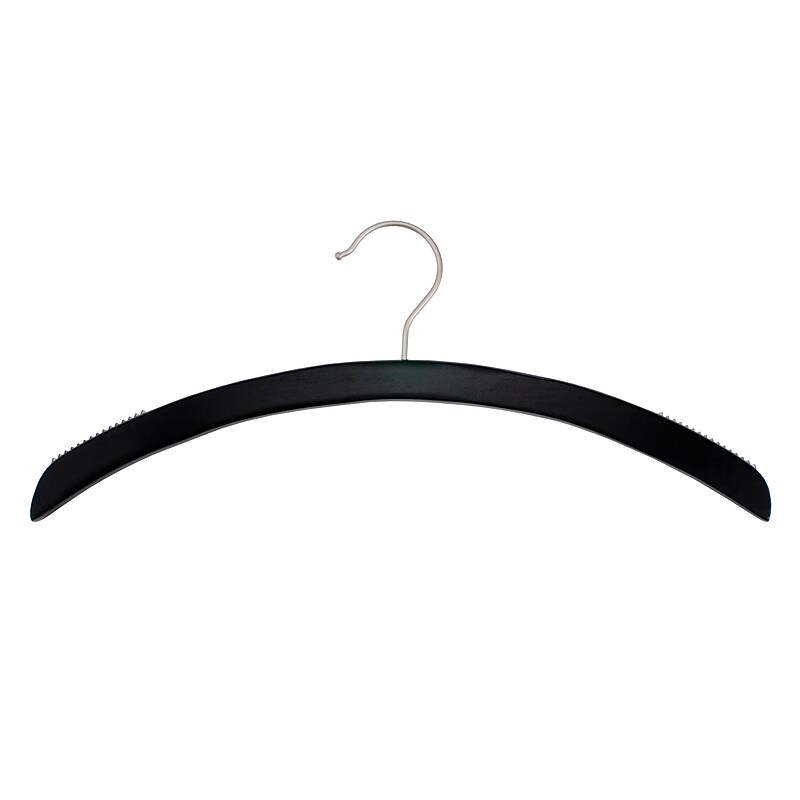 Nahanco 16" Wood Retro Top Hanger, Low Gloss Black, 100/Carton (40217) image 1