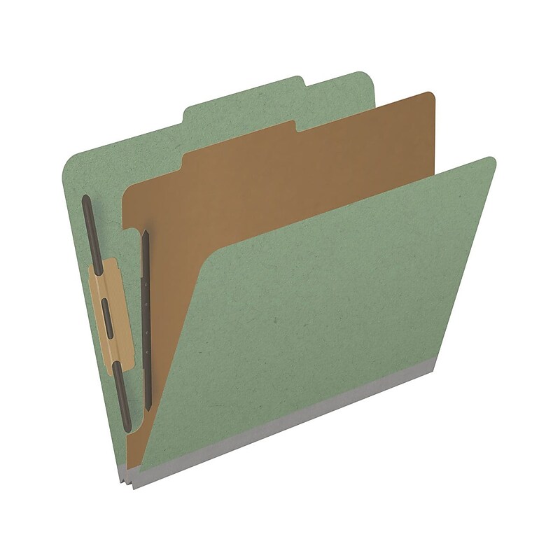 Medical Arts Press Pressboard Classification Folder, 1 Divider, 2" Expansion, Letter Size, Green, 10/Box (DV-T42-14-3AGN) image 1