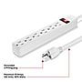 Staples TECH 6-Outlet Power Strip, 6' Cord, White (17651)~#|#~ABF02187-055E-437A-B9E6FA975739F509_sc7