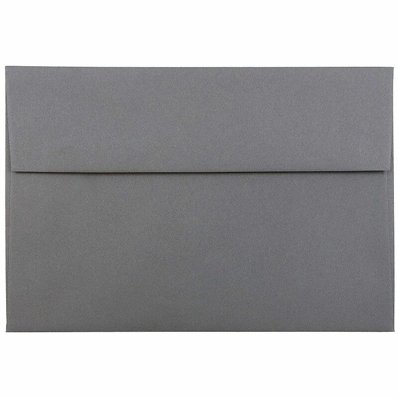 JAM Paper A8 Booklet Envelope 5 1/2" x 8 1/8", Dark Grey, 100/Pack (36396435d) image 1