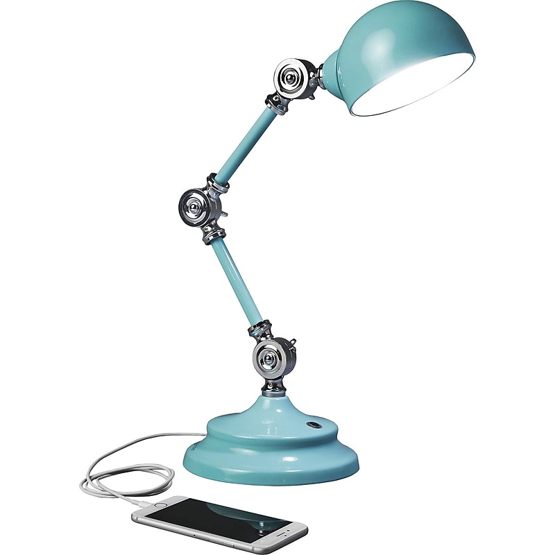 OttLite Revive LED Desk Lamp, 15.5", with USB Port, Blue Turquoise (OTTF1485TU9SHPR) image 1