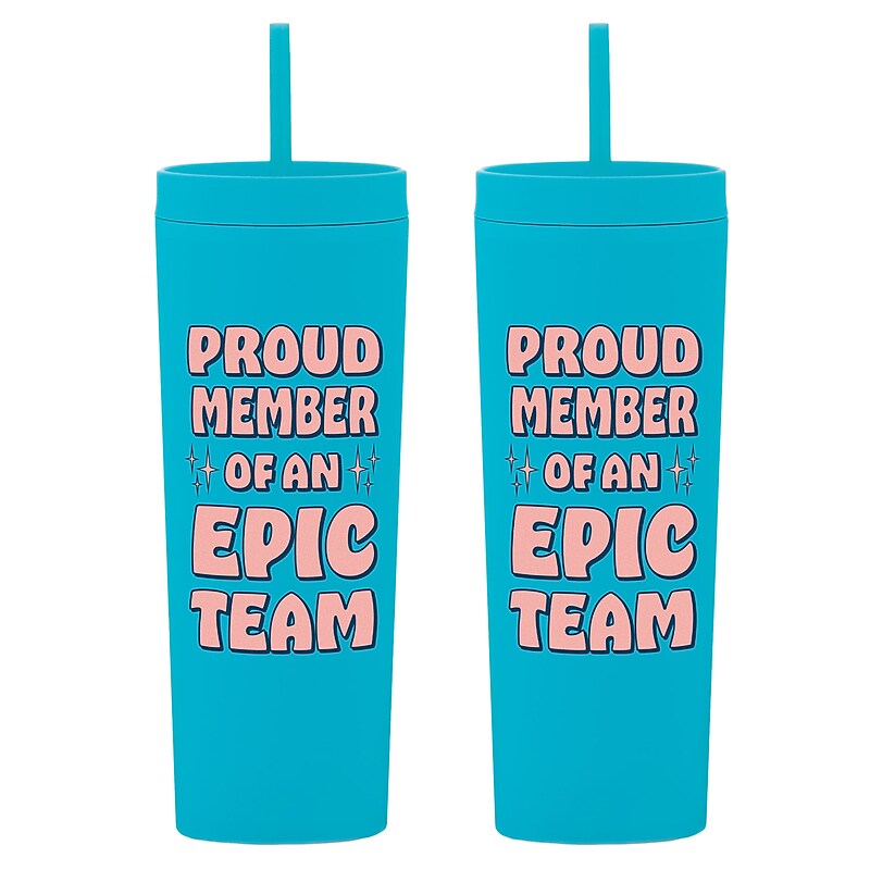 Baudville "Proud Member Of An Epic Team" Acrylic Double Wall Insulated, 17 oz., 2/Pack (1393293P231) image 1