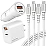 Overtime 38W Wall Charger and Car Charger with Two 6-Foot USB-C to USB-C Cables Bundle, White (OHC6TCX2)~#|#~AC0C14A9-42FA-4D22-81946D26824A06C3_sc7