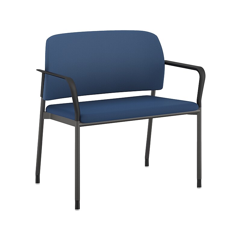HON Accommodate Vinyl Upholstered Bariatric Stacking Chair, Blue/Textured Charcoal (HSB50.F.E.SX04.P7A) image 1