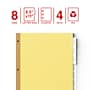 Staples Large Tab Insertable Paper Divider, 8 Tabs, Buff with Clear Tabs, 4 Sets (13516/14482)~#|#~AC10F080-9A97-4118-AFE13338E3740FE4_sc7