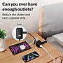 Uncaged Ergonomics 3-Outlet 3-USB Port Power Strip, 3', Black (TC-b)~#|#~AC11A006-BFE4-4D1D-AA42BE903DD04765_sc7