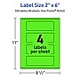 Avery Laser/Inkjet Multipurpose Rectangle Labels, 2" x 6", Neon Green, 320/Box (94242)~#|#~AC1768C9-37BE-4D9B-8E801805B4A42979_sc7