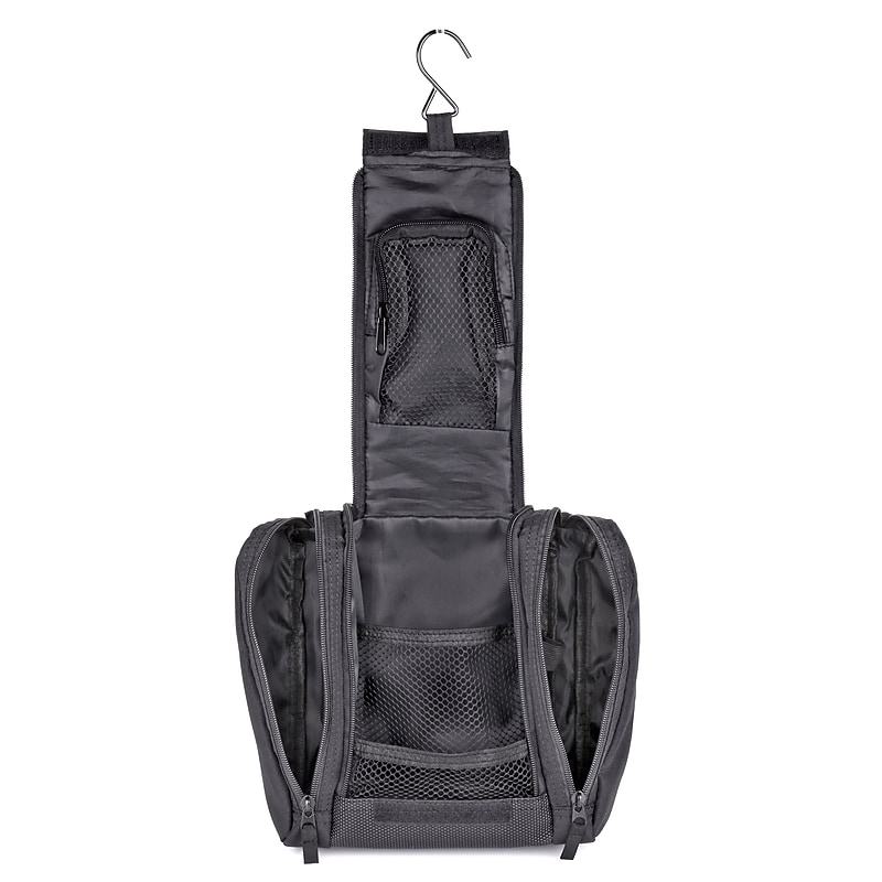 Julia Buxton 9" Nylon Toiletry Bag, Water Resistant, Black (06797.BK) image 1