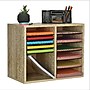 AdirOffice 500 Series 12-Compartment Literature Organizers, 20" x 20", Medium Oak (500-12-MEO)~#|#~AC358DA4-73C2-4CCA-AD7849FD72DB07F6_sc7