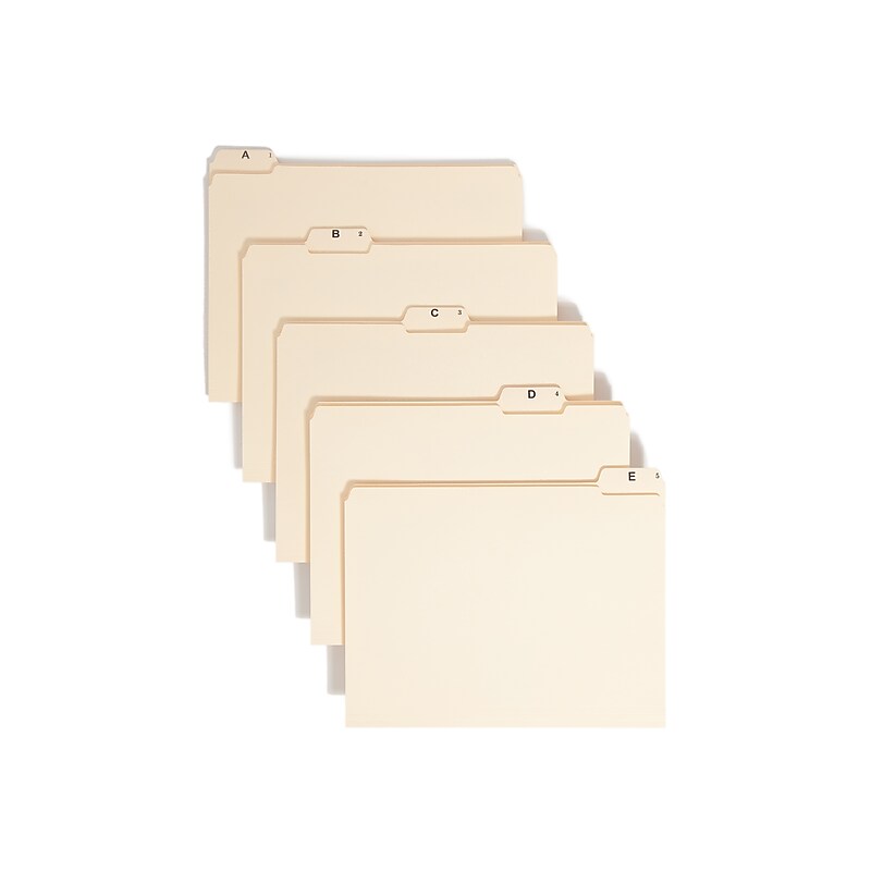 Smead File Folders, A-Z Index, Reinforced 1/5-Cut Tab, Letter Size, Manila, 25/Set (11777) image 1