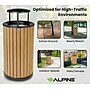 Alpine Industries Steel Outdoor Trash Can with Rain Bonnet Lid, 32 Gallon, Cedar (ALP4400-01-CD-RB)~#|#~AC3A8750-9D12-4D14-A18282AE85D315B8_sc7