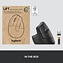 Logitech Lift for Business Wireless Ergonomic Vertical Left Handed Optical USB Mouse, Graphite (910-006492)~#|#~AC3D8BCB-41B1-4467-9DF447C801387B7B_sc7