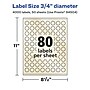Avery Laser/Inkjet Round Multipurpose Labels, 0.75" Dia., Ivory, 4,000 Labels/Box (94504)~#|#~AC4D9D61-40EC-4C40-B2F240761C7197BB_sc7