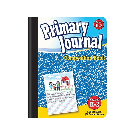 Better Office Primary Journal 1-Subject Composition Notebooks, 7.5 x  9.75, Primary, 100 Sheets, Blue, 6/Pack (25406-6PK)