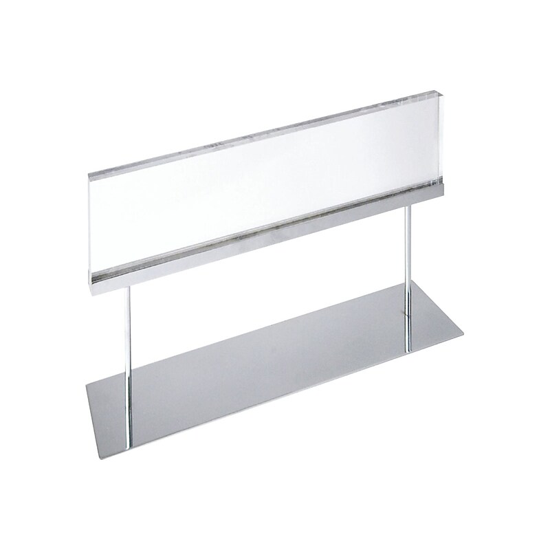 Azar Sign Holder, 22" x 6", Horizontal, Clear/Chrome Acrylic (104568) image 1