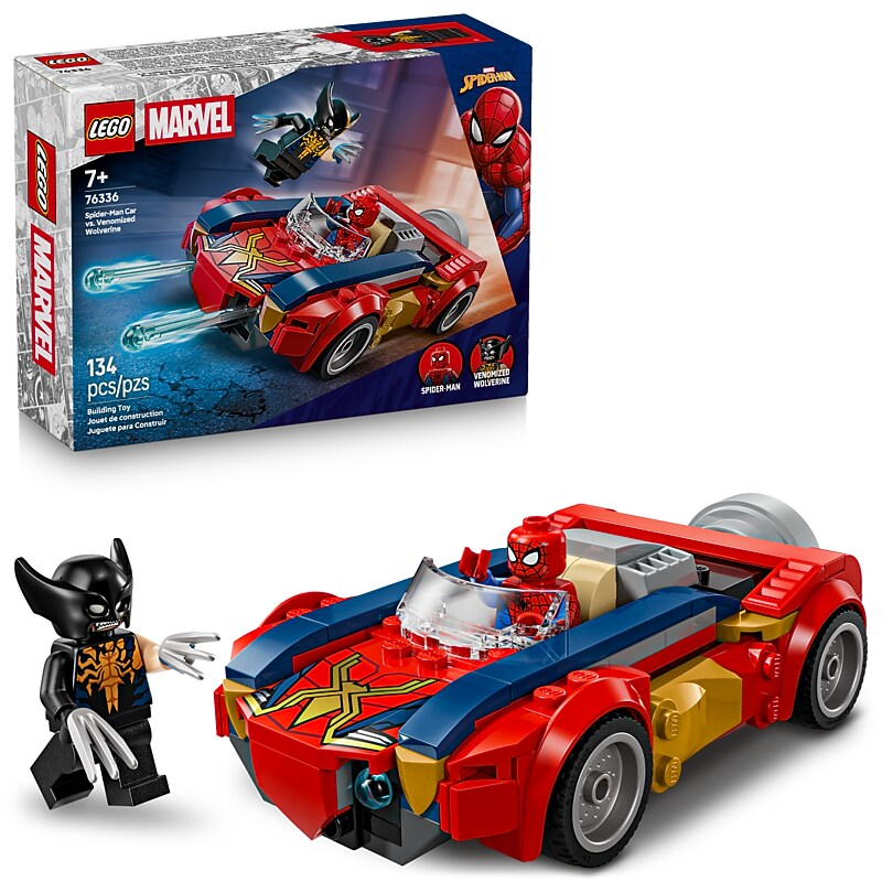 LEGO Marvel Spider-Man Car vs. Venomized Wolverine Building Set, 134 Pieces (76336) image 1
