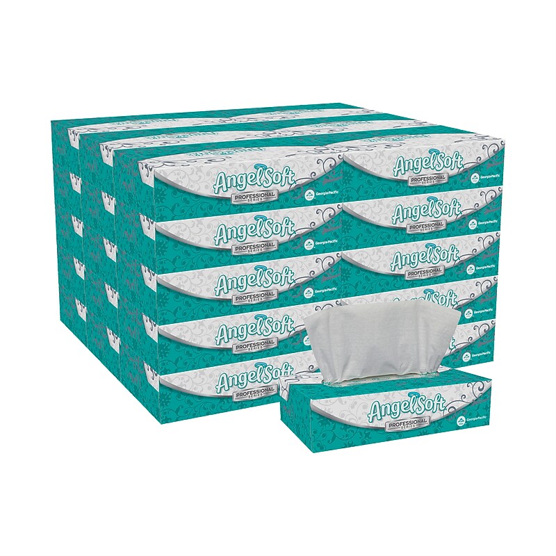Angel Soft Professional Series Facial Tissue, 2-Ply, 100 Tissues/Box, 30 Boxes/Pack (48580) image 1