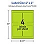 Avery Laser/Inkjet Multipurpose Square Labels, 4" x 4", Bright Green, 320/Box (94100)~#|#~AC5DB2E0-90E8-4153-B9111E5F79E6F882_sc7