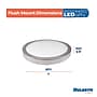 Bulbrite 7" Round 10.3-Watt 3000K LED Flush Mount Light, 1150 Lumens, Nickel (773606)~#|#~AC5F5D9F-D2B3-4D0B-A85CA70D7FD1B5EC_sc7