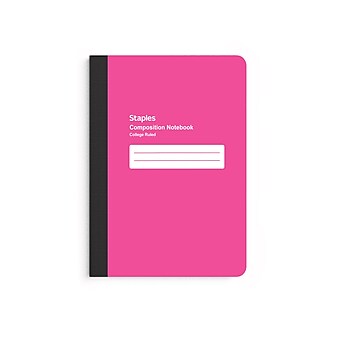 Staples Small Composition Notebook, 5" x 7", College Ruled, 80 Sheets, Pink (ST24491)