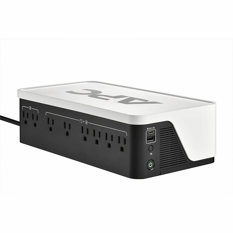 APC UPS Battery Backup, 1050VA UPS with 6 Backup Battery Outlets, USB Type-C, White (BE1050G3) image 1