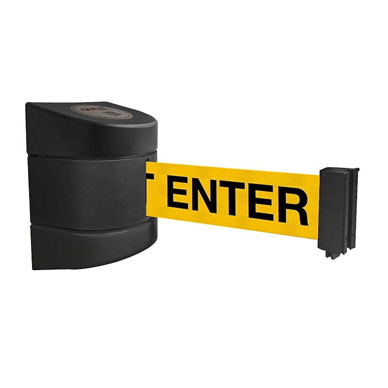WallPro 450 Wall-Mountable 20' Retractable Belt Barrier, CAUTION DO NOT ENTER, Yellow/Black (WP450B-YBC200) image 1