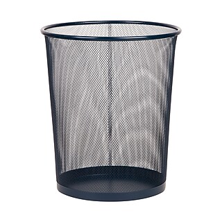 Rolodex Stainless Steel Trash Can with no Lid, Black, 4.5 gal