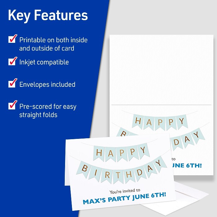 Avery Half-Fold Cards with Envelopes, 5.5
