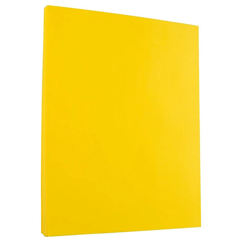 JAM Paper 30% Recycled Smooth Colored Paper, 24 lbs., 8.5 x 11, Yellow, 50 Sheets/Pack (103945A) image 1