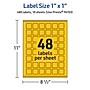 Avery Laser/Inkjet Square Multipurpose Labels, 1" x 1", Bright Yellow, 480/Pack (94103)~#|#~AC7A5CCC-3B54-47C5-8916CF17CE293AD2_sc7