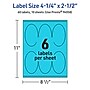 Avery Printable Oval Multipurpose Labels, 4.25" x 2.5", Bright Blue, 60/Pack (94058)~#|#~AC7DDC01-4D90-4D86-A22AFAF2B2709049_sc7