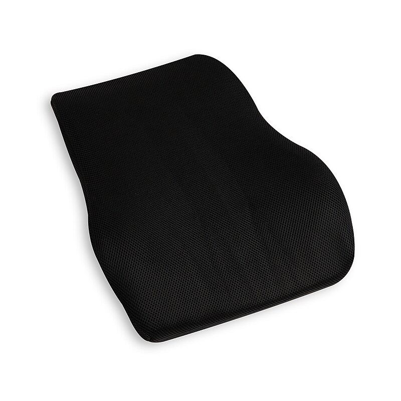 Mind Reader Memory Foam Ergonomic Lower Back Cushion Office Chair Support, Black (VERTBACK-BLK) image 1