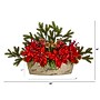 Nearly Natural Artificial Poinsettia, Succulent and Pine Arrangement in Decorative Vase, 25" (A1409)~#|#~AC83A6AA-4FA4-4E7F-AB8BEF207FA75300_sc7