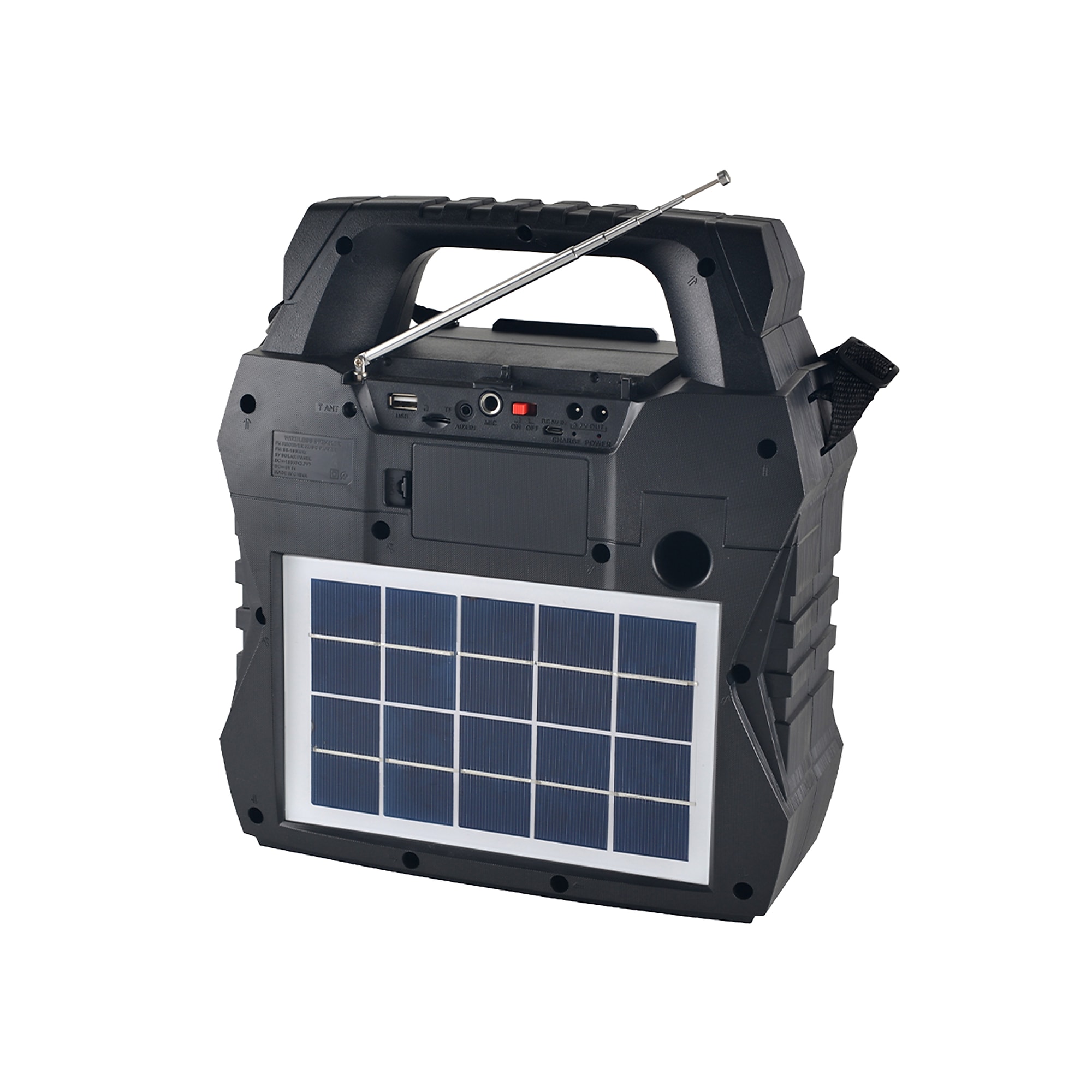 QFX Wireless Retro Jukebox-Style Portable Bluetooth AM/FM/Shortwave Radio with Flashlight & Solar Panel, Black (R-45) Sansujyuku sansujyuku.com