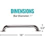 HealthSmart 16" Steel Knurled Grab Bar, Chrome (521-1570-0616HS)~#|#~AC8733C6-2272-4360-91F06386ACFB707F_sc7