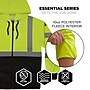 GloWear 8312BK High Visibility Long Sleeve Black Bottom Hooded Zip-Up Sweatshirt, ANSI Type R Class 3, Lime, 3XL (22937)~#|#~AC8B6F4E-B7F7-4549-97D5BE47D035D1B0_sc7