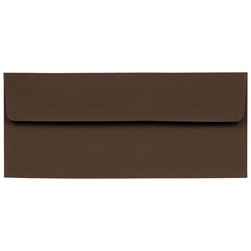 JAM Paper #10 Booklet Envelopes, 4 1/8" x 9 1/2", Chocolate Brown, 100/Pack (233714d) image 1