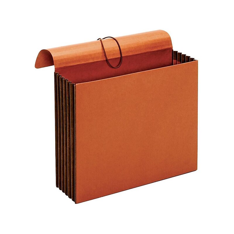 Pendaflex Reinforced 5.25" Expanding Wallet with Flap & Cord Closure, Letter Size, Brown, 10/Box (73186) image 1