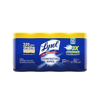 Lysol Disinfecting Wipes, Lemon and Lime Blossom, 80 Wipes/Canister, 4 Canisters/Pack (1920090641)